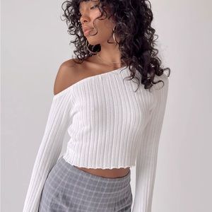 Princess Polly Santorini White Knit Top